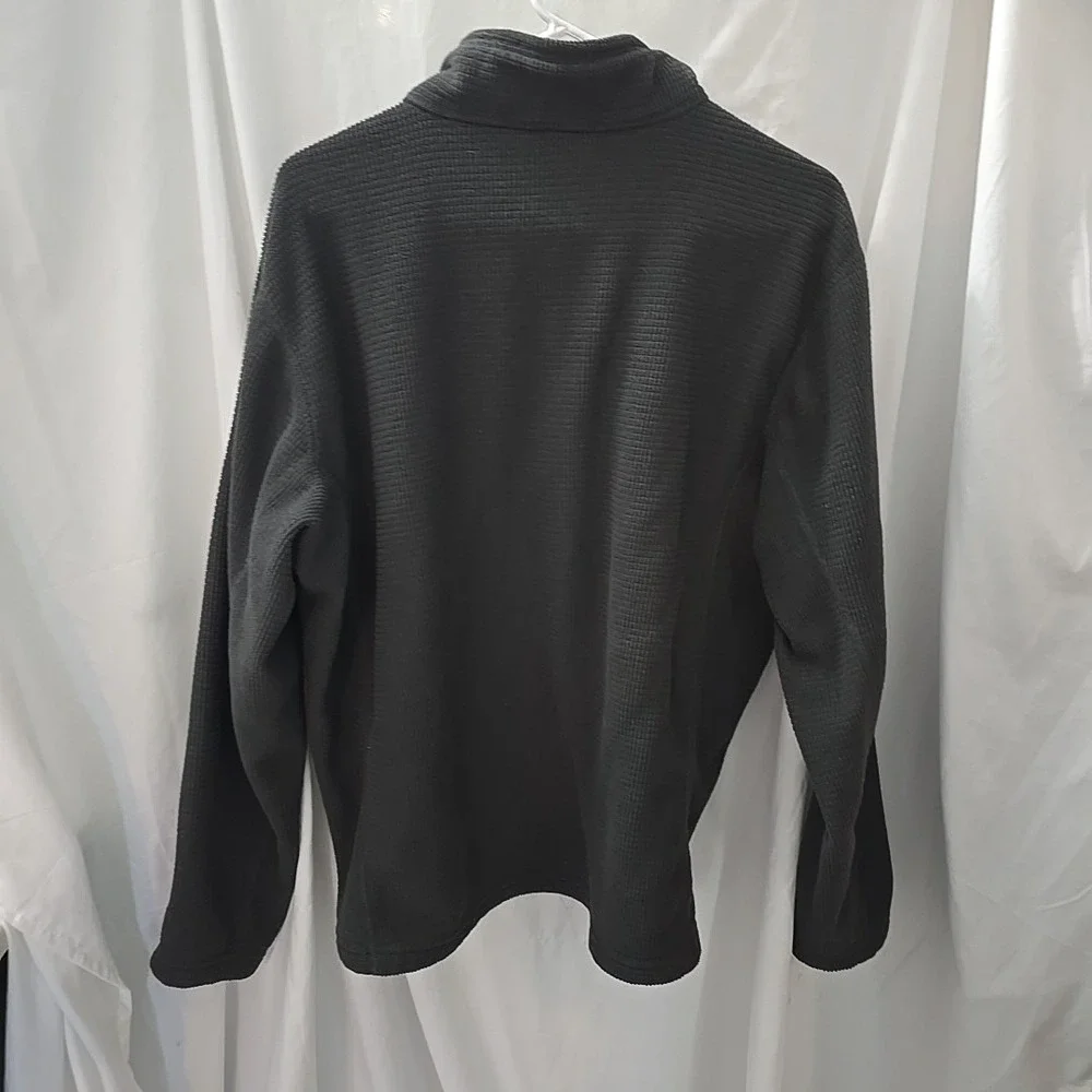 The North Face Mens Fleece Jacket Gray Textured 1/4 Zip Long Sleeve Mock Neck XL